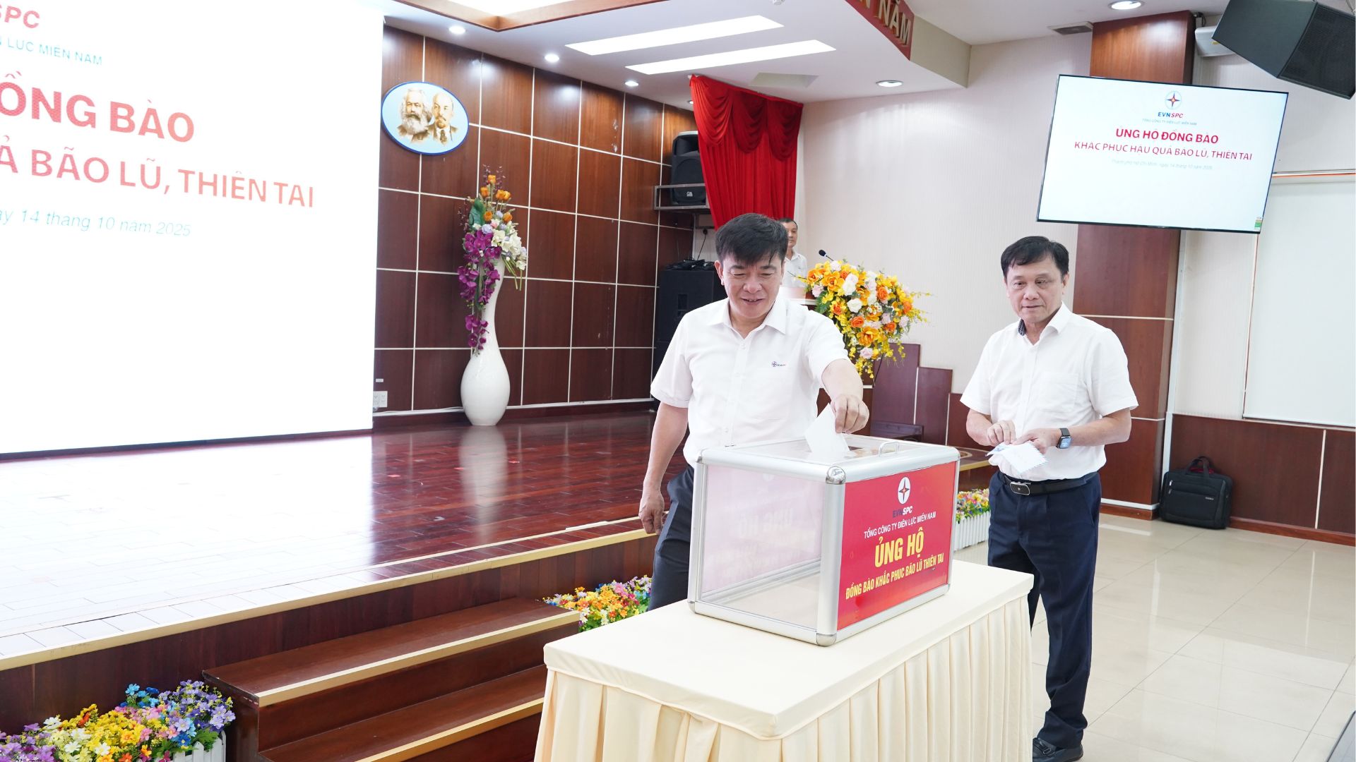 EVNSPC đóng góp gần 10 tỷ đồng ủng hộ đồng bào khắc phục hậu quả bão lũ và nhân dân Cuba