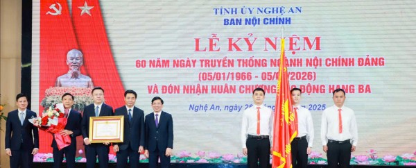 Huân chương Lao động hạng Ba và hành trình 60 năm giữ kỷ cương của Nội chính Đảng Nghệ An