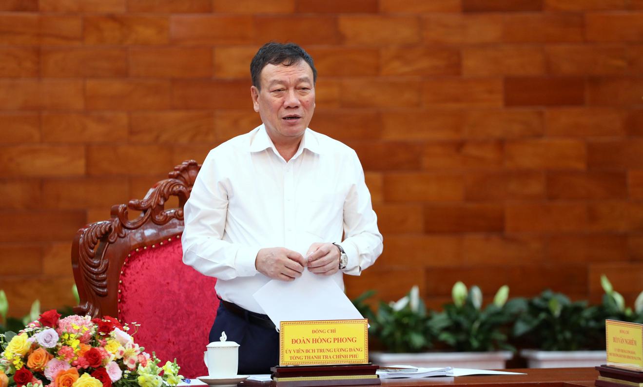 Tổng Thanh tra Chính phủ Đoàn Hồng Phong làm việc với tỉnh Lâm Đồng: Thúc đẩy giải quyết khiếu nại, tố cáo