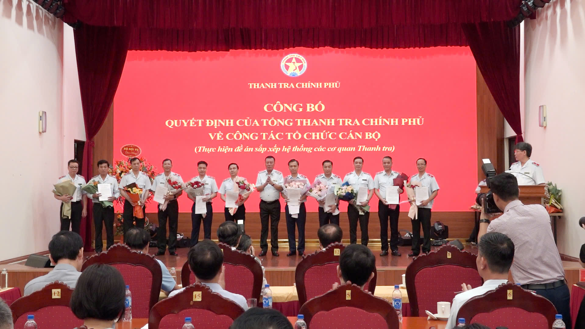 Thanh tra Chính phủ công bố quyết định nhân sự, kiện toàn bộ máy theo Đề án sắp xếp