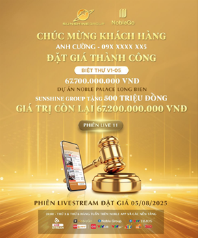 Biệt thự gần 70 tỷ được đặt giá thành công trên livestream 5/8 của Sunshine Group