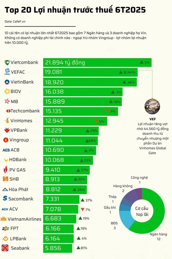 PV GAS – Doanh nghiệp sản xuất hiếm hoi trong Top 12 doanh nghiệp có lợi nhuận cao nhất Việt Nam 6 tháng đầu năm 2025