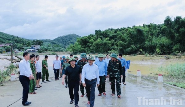 Thanh Hoá: Bí thư Tỉnh uỷ kiểm tra các điểm nước dâng, gây chia cắt cục bộ