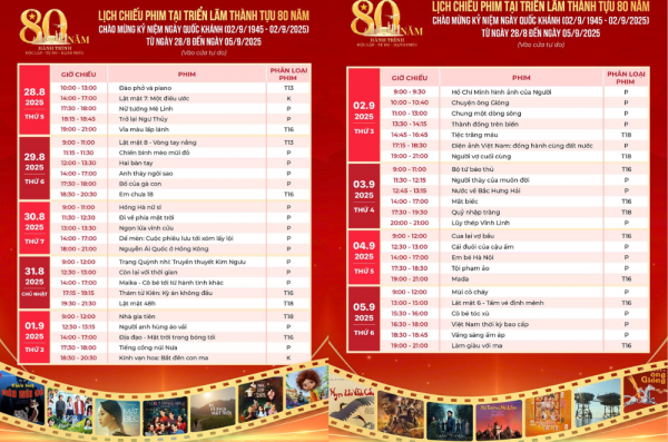 Lịch trình chiếu miễn phí 50 phim Việt và giao lưu cùng nghệ sĩ mừng Quốc khánh 2/9