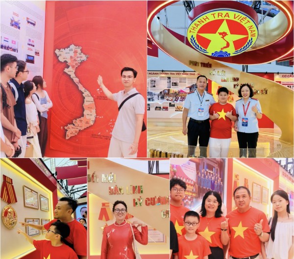 Khách tham quan bày tỏ ấn tượng với không gian trưng bày ngành Thanh tra