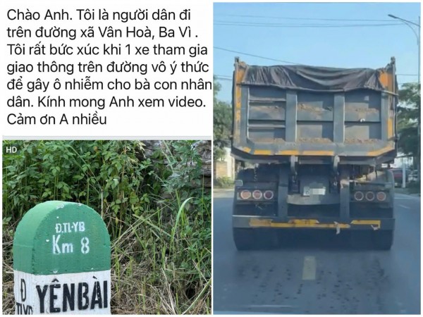 Xử lý tài xế xe tải để nước chảy xuống đường