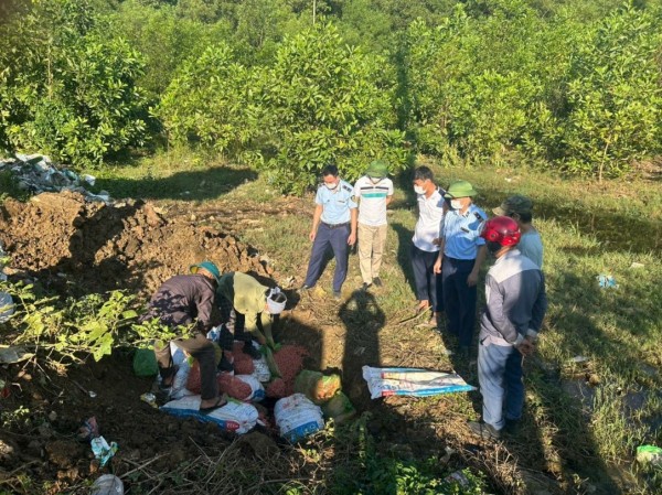 Thanh Hoá: Giám sát tiêu huỷ 2.000kg phân bón dạng viên nén