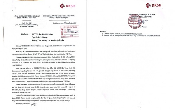 Khẩn trương xác minh, truy tìm nguồn gốc thuốc Lexomil® 6mg nghi ngờ giả
