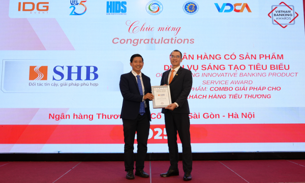 SHB được vinh danh là 'Ngân hàng có sản phẩm dịch vụ sáng tạo tiêu biểu' năm 2025
