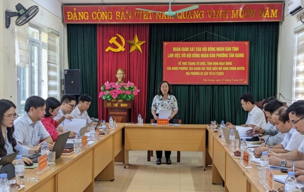 Cao Bằng: Khảo sát hoạt động HĐND khi thực hiện chính quyền địa phương 2 cấp tại phường Tân Giang