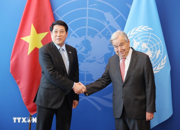 Chủ tịch nước Lương Cường gặp Tổng Thư ký Liên hợp quốc António Guterres