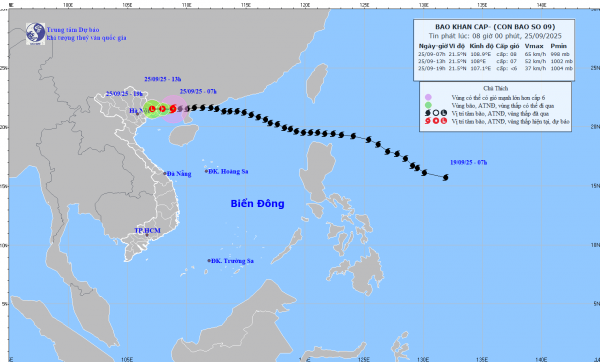 Bão số 9 áp sát đất liền, hôm nay đỉnh điểm mưa to gió lớn