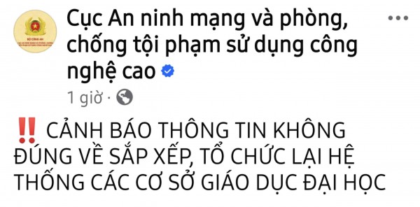 Cảnh giác với thông tin về sắp xếp, tổ chức lại hệ thống cơ sở giáo dục