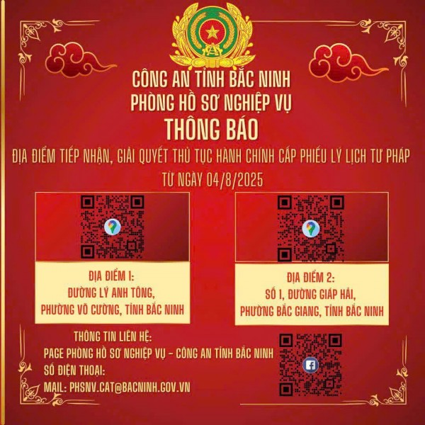 Công an tỉnh Bắc Ninh tiếp công dân làm phiếu lý lịch tư pháp ngoài giờ