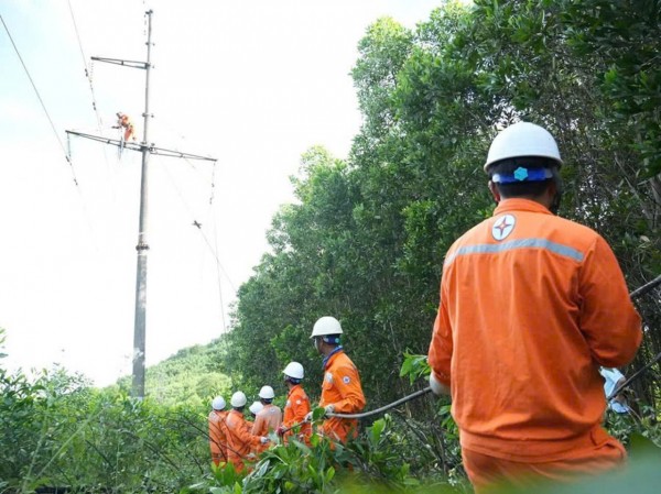 Thanh Hóa: Khắc phục sự cố điện và thiệt hại do bão số 10 ở xã Trung Hạ