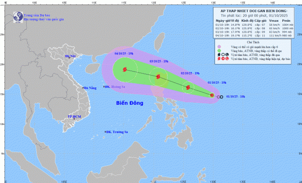 15 tỉnh, thành chủ động ứng phó với áp thấp nhiệt đới có khả năng mạnh lên thành bão