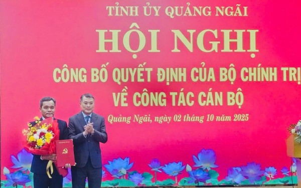 Ông Hồ Văn Niên giữ chức Bí thư Tỉnh ủy Quảng Ngãi nhiệm kỳ 2025 - 2030