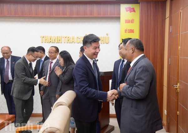 Phó Tổng Thanh tra Nguyễn Văn Cường tiếp xã giao Đoàn Đại biểu Thanh tra Nhà nước Lào