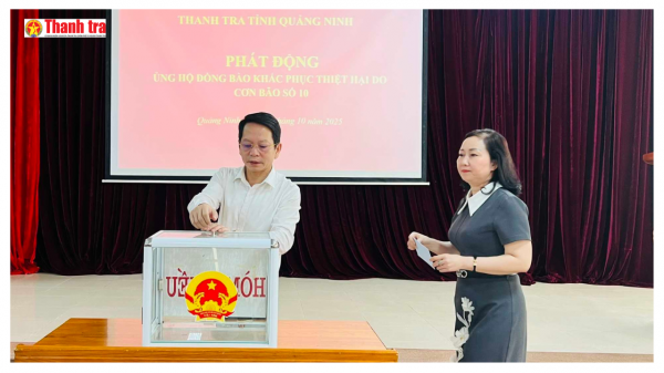 Thanh tra tỉnh Quảng Ninh phát động quyên góp ủng hộ đồng bào vùng bão lũ
