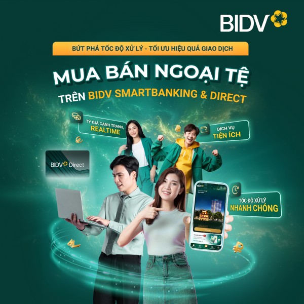 BIDV SmartBanking - Mua bán ngoại tệ nhanh chóng, thuận tiện dành cho khách hàng cá nhân