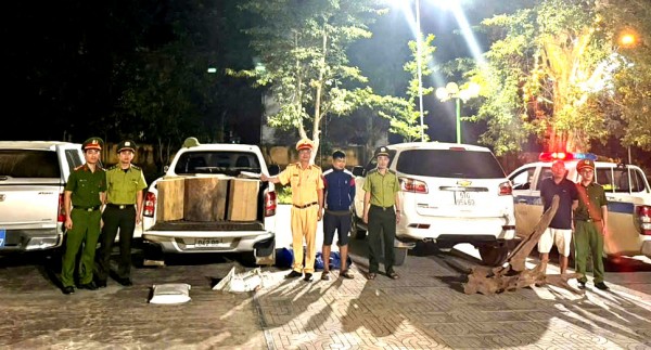 Thanh Hoá: Kiểm tra, xử lý xe ô tô chở gỗ không rõ nguồn gốc