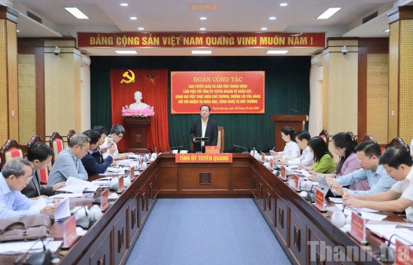 Đoàn công tác Ban Tuyên giáo và Dân vận Trung ương làm việc với tỉnh Tuyên Quang