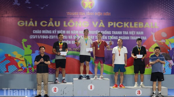 47 giải thưởng được trao tại Giải Cầu lông và Pickleball Thanh tra tỉnh Điện Biên
