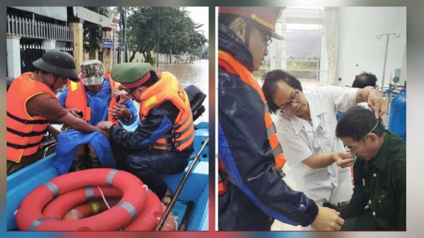 Công an xã ở Đà Nẵng vượt lũ đưa dân đi cấp cứu, lan tỏa hình ảnh đẹp