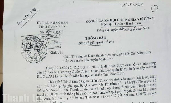 Chuyện hi hữu ở Quảng Trị: 14 năm một thông báo… vẫn chưa được thực hiện