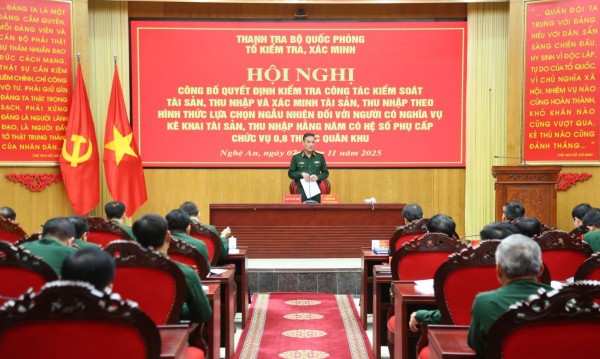 Thanh tra Bộ Quốc phòng kiểm tra công tác kiểm soát tài sản, thu nhập tại Quân khu 4