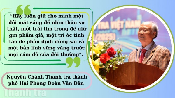 Nguyên Chánh Thanh tra TP Hải Phòng: “Hãy giữ cho mình đôi mắt sáng và một trái tim trong”