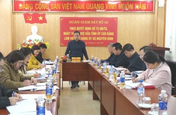 Cao Bằng: Giám sát việc lãnh đạo, triển khai Nghị quyết Đại hội đại biểu Đảng bộ xã lần thứ I tại Nguyên Bình và Đức Long