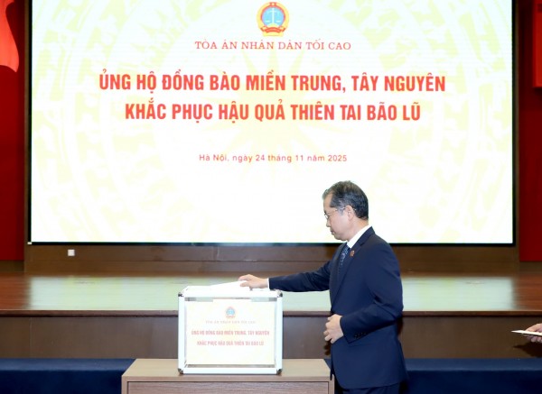 Tòa án nhân dân tối cao phát động ủng hộ đồng bào miền Trung